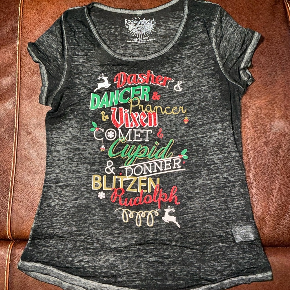 Rockin' Girl Black Graphic Short Sleeve Tee